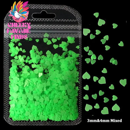 2g Holographic Nail Art Glitter Shiny Sweet Love Heart Flakes Sequins 3D Nails Paillette Manicure Valentine's Day Decorations Cheeky Fantail Finds