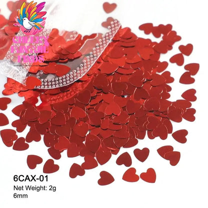 2g Holographic Nail Art Glitter Shiny Sweet Love Heart Flakes Sequins 3D Nails Paillette Manicure Valentine's Day Decorations Cheeky Fantail Finds