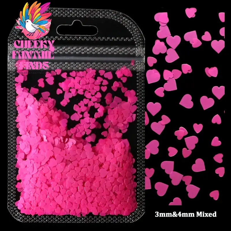 2g Holographic Nail Art Glitter Shiny Sweet Love Heart Flakes Sequins 3D Nails Paillette Manicure Valentine's Day Decorations Cheeky Fantail Finds