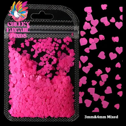 2g Holographic Nail Art Glitter Shiny Sweet Love Heart Flakes Sequins 3D Nails Paillette Manicure Valentine's Day Decorations Cheeky Fantail Finds