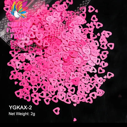 2g Holographic Nail Art Glitter Shiny Sweet Love Heart Flakes Sequins 3D Nails Paillette Manicure Valentine's Day Decorations Cheeky Fantail Finds
