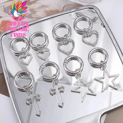 2pcs Metal Hollow Stars Hearts Pendant Boots Shoes Buckles Boots Decoration Party Pendant Fashion Shoe Accessories Shoe Charms Cheeky Fantail Finds