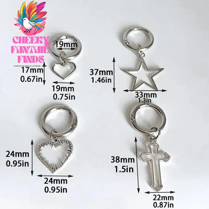 2pcs Metal Hollow Stars Hearts Pendant Boots Shoes Buckles Boots Decoration Party Pendant Fashion Shoe Accessories Shoe Charms Cheeky Fantail Finds