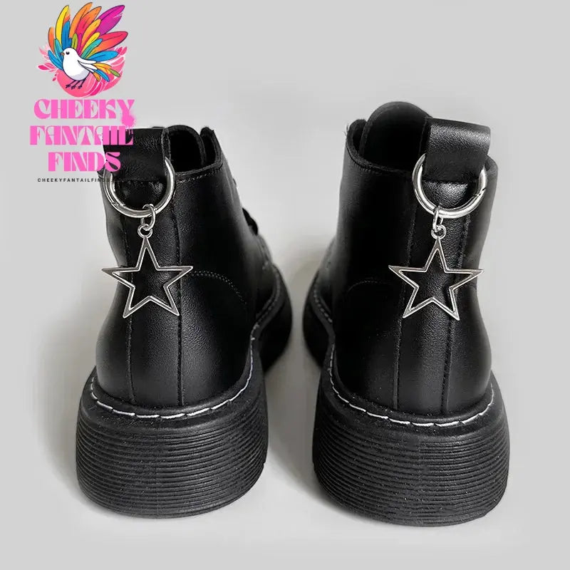 2pcs Metal Hollow Stars Hearts Pendant Boots Shoes Buckles Boots Decoration Party Pendant Fashion Shoe Accessories Shoe Charms Cheeky Fantail Finds