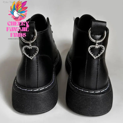 2pcs Metal Hollow Stars Silver Hearts Pendant Boots Shoes Buckles Decoration Party Jewelry Diy Snap Hook Women Shoes Accessories Cheeky Fantail Finds