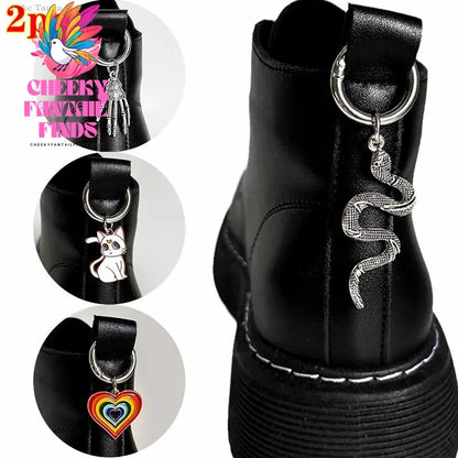 2pcs Shoes Accessories Skull Hand Metal Snake Boots Shoe Hoes Buckles Heel Decoration Pendant Women Party Cool Fashion Jewelry Cheeky Fantail Finds