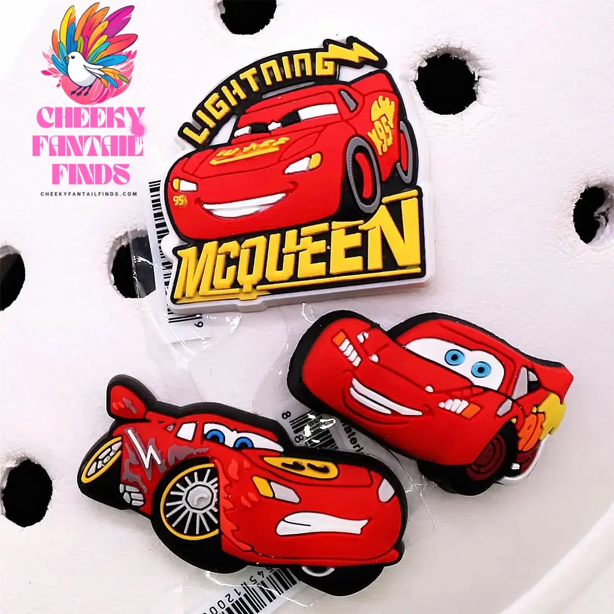 3 Pack Cartoon Movie Cars PVC Shoe Charms Larry Designer Sandal Upper Decorations Accessories Lightning McQueen Clog Pin Buckle Cheeky Fantail Finds