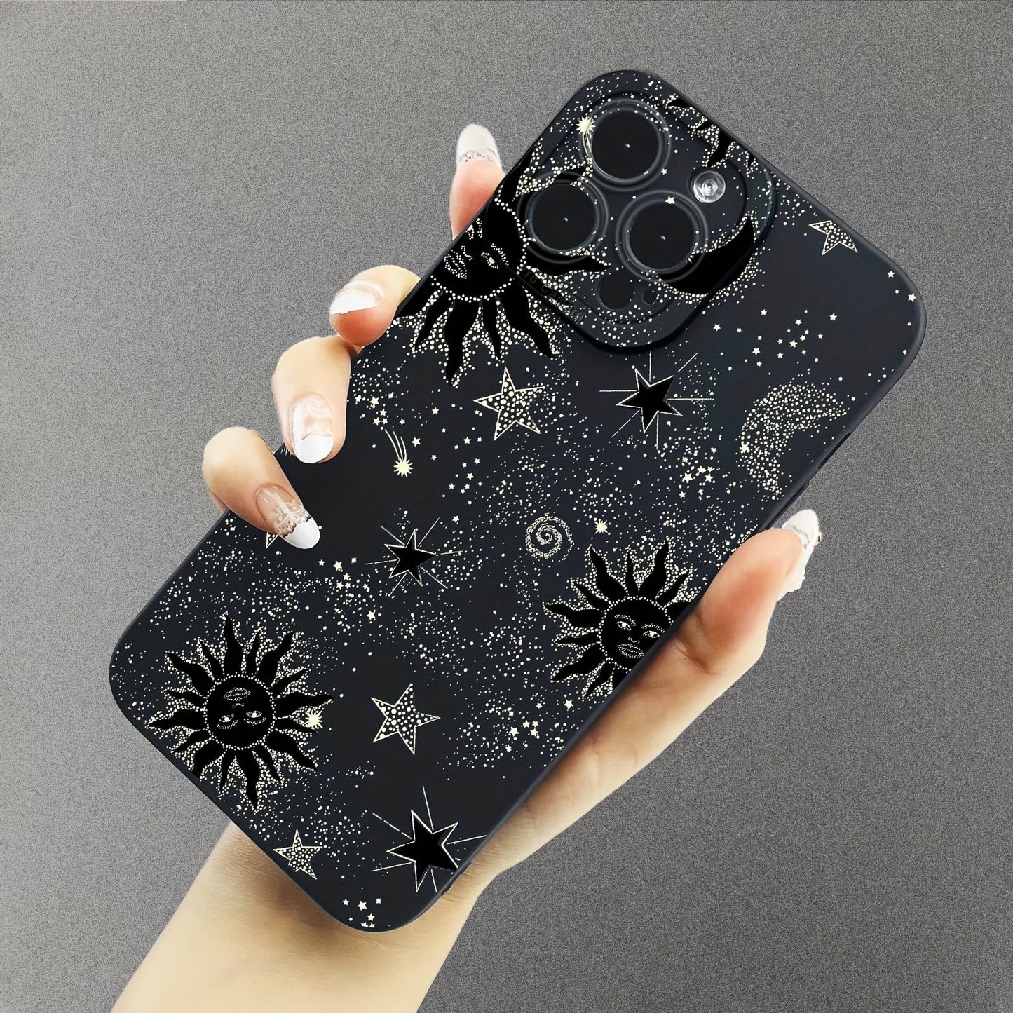 Universal Fit Imitation Star Sky Graphic TPU Soft Phone Case for iPhone 14/13/12/11 Series, Including Plus and Pro Models, with Shock-Absorbing Protection and Vibrant Graphic Design