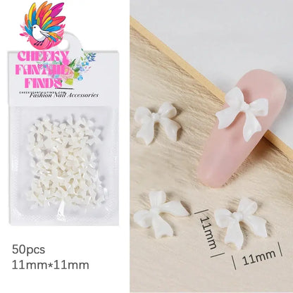 30Pcs Cherry Red Bow Nail Charms Valentine's Dark Red Tie Nail Parts Supplies for DIY Women's Nail Salon Design Decoration Cheeky Fantail Finds