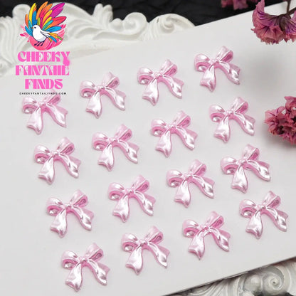 30Pcs Cherry Red Bow Nail Charms Valentine's Dark Red Tie Nail Parts Supplies for DIY Women's Nail Salon Design Decoration Cheeky Fantail Finds