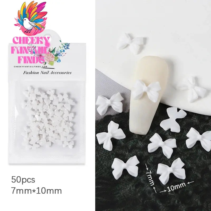 30Pcs Cherry Red Bow Nail Charms Valentine's Dark Red Tie Nail Parts Supplies for DIY Women's Nail Salon Design Decoration Cheeky Fantail Finds