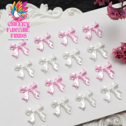 30Pcs Cherry Red Bow Nail Charms Valentine's Dark Red Tie Nail Parts Supplies for DIY Women's Nail Salon Design Decoration Cheeky Fantail Finds