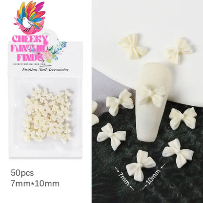 30Pcs Cherry Red Bow Nail Charms Valentine's Dark Red Tie Nail Parts Supplies for DIY Women's Nail Salon Design Decoration Cheeky Fantail Finds