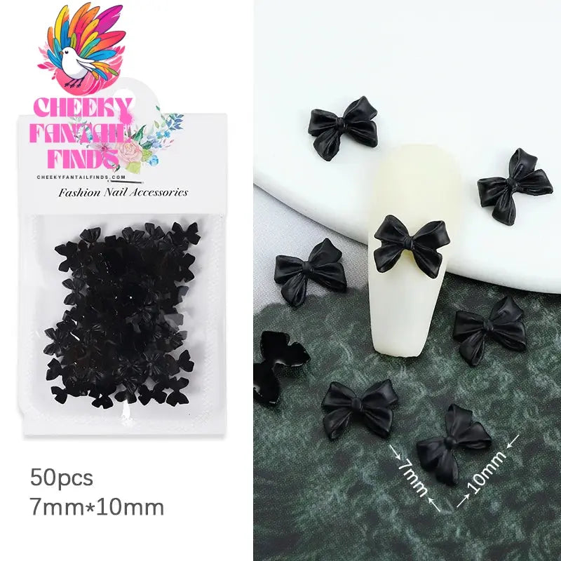 30Pcs Cherry Red Bow Nail Charms Valentine's Dark Red Tie Nail Parts Supplies for DIY Women's Nail Salon Design Decoration Cheeky Fantail Finds