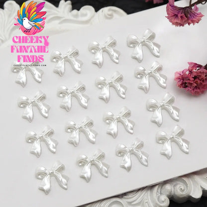 30Pcs Cherry Red Bow Nail Charms Valentine's Dark Red Tie Nail Parts Supplies for DIY Women's Nail Salon Design Decoration Cheeky Fantail Finds