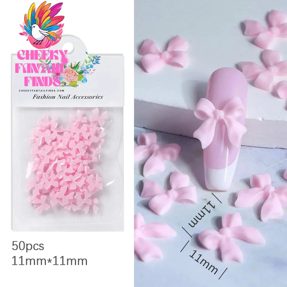 30Pcs Cherry Red Bow Nail Charms Valentine's Dark Red Tie Nail Parts Supplies for DIY Women's Nail Salon Design Decoration Cheeky Fantail Finds