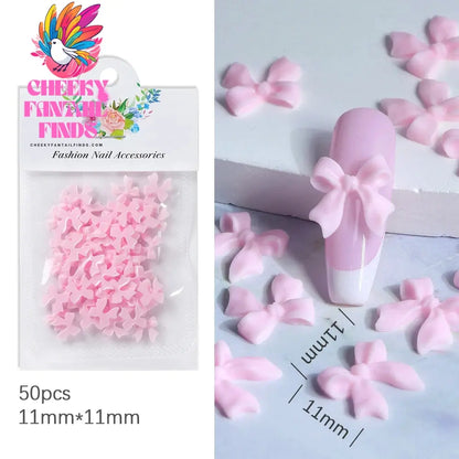 30Pcs Cherry Red Bow Nail Charms Valentine's Dark Red Tie Nail Parts Supplies for DIY Women's Nail Salon Design Decoration Cheeky Fantail Finds