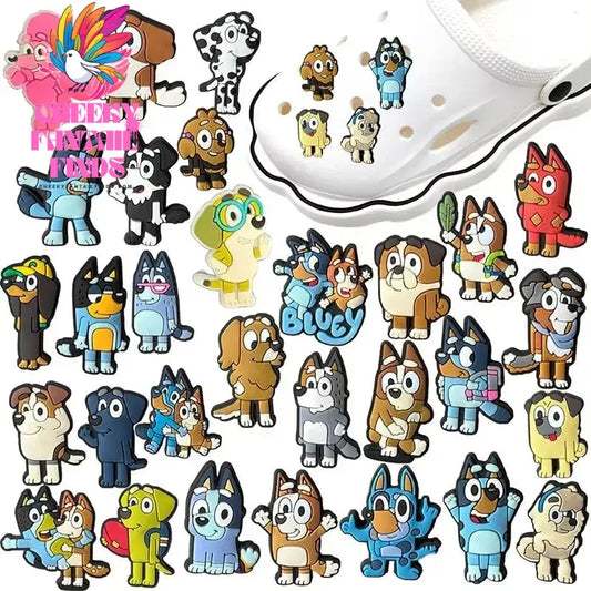 30Pcs/Set Bluey Series Shoe Charms for Cave Shoes Diy Decorations Accessories for Sandals Decorate Boy Girls Birthday Gifts Cheeky Fantail Finds