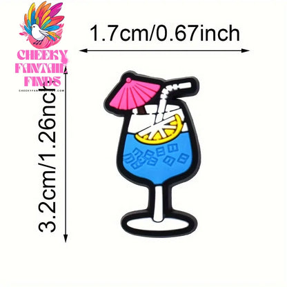 30pcs Beverage-Themed Shoe Charms Set - Durable Plastic Wine, Beer, Champagne, and Cocktail Patterns for Shoe Decoration - Versatile Party Accessories and Gifts Cheeky Fantail Finds