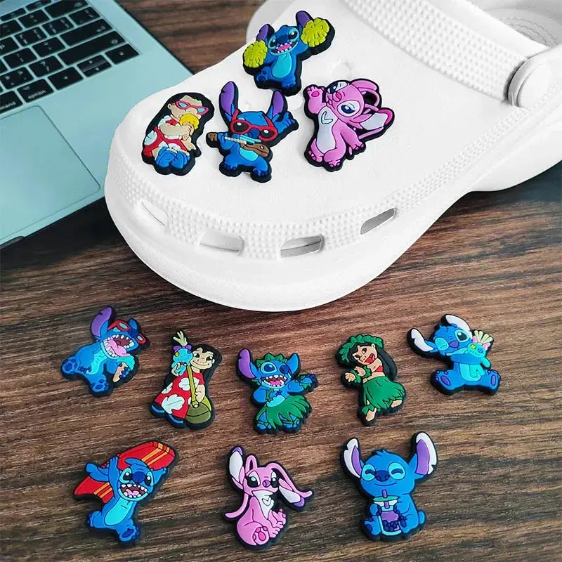 30pcs Cute Cartoon Lilo & Stitch Kawaii Shoe Charms for Clogs Sandals decorations Accessories Shoe bucket - Cheeky Fantail Finds