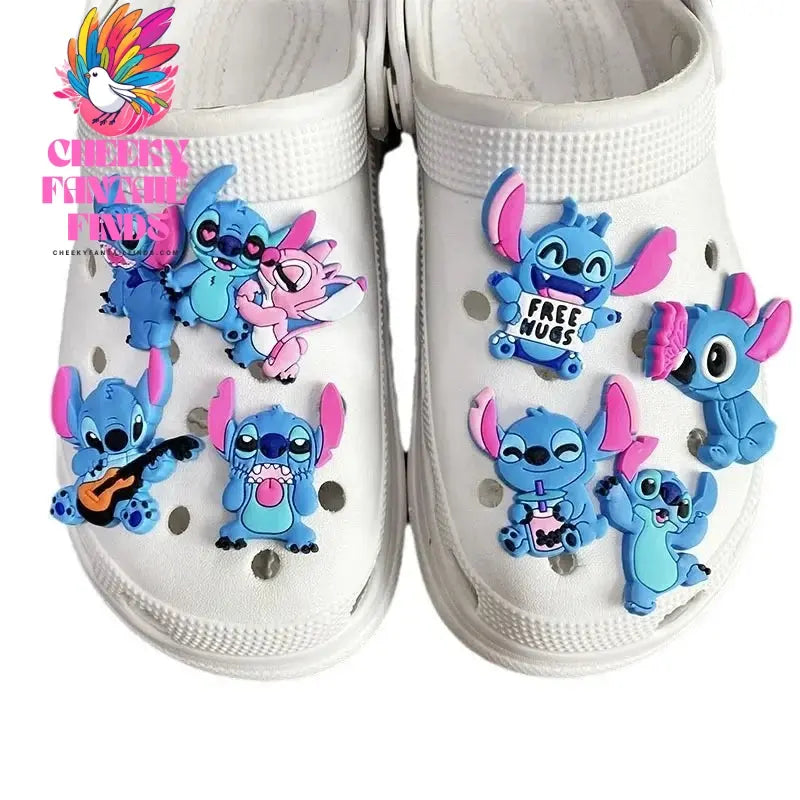 30pcs Cute Cartoon Lilo & Stitch Kawaii Shoe Charms for Clogs Sandals decorations Accessories Shoe bucket - Cheeky Fantail Finds