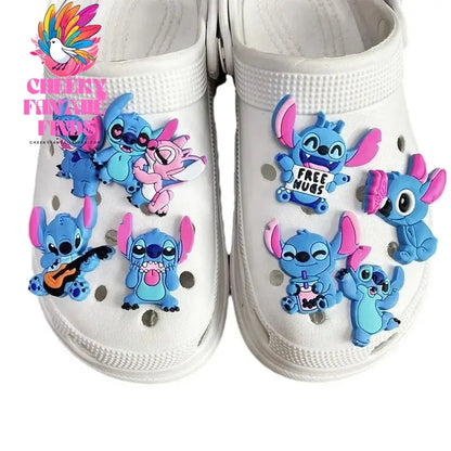 30pcs Cute Cartoon Lilo & Stitch Kawaii Shoe Charms for Clogs Sandals decorations Accessories Shoe bucket - Cheeky Fantail Finds