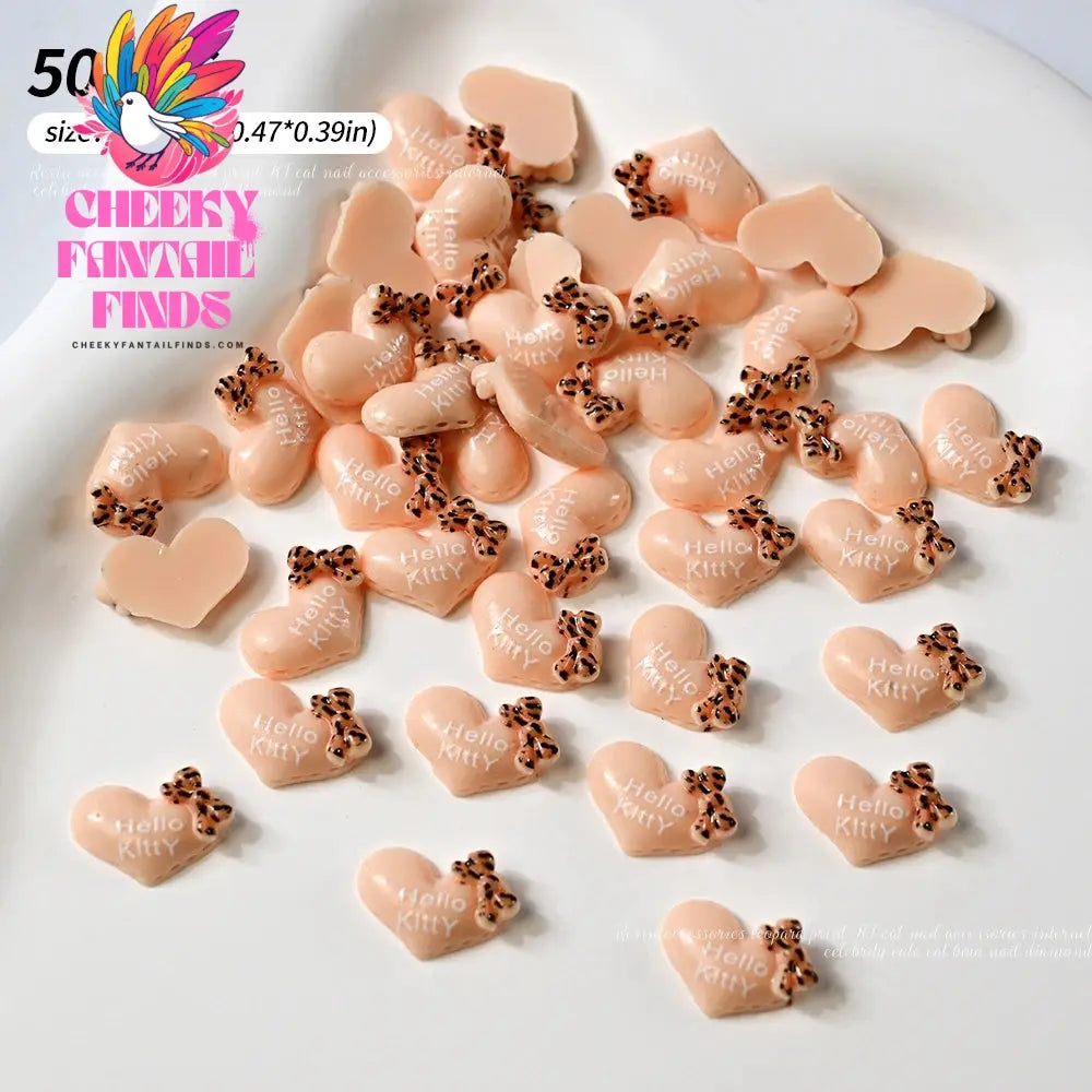 30pcs Mixed HelloKitty Nail Art Accessories Cute Sanrio Hello Kitty Cat Head Nail Charm DIY Resin 3D Press on Nail Jewelry Decor Cheeky Fantail Finds