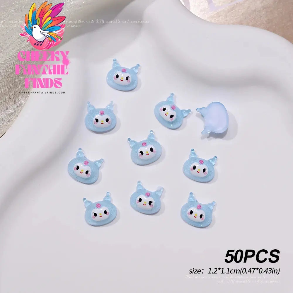 30pcs Mixed HelloKitty Nail Art Accessories Cute Sanrio Hello Kitty Cat Head Nail Charm DIY Resin 3D Press on Nail Jewelry Decor Cheeky Fantail Finds