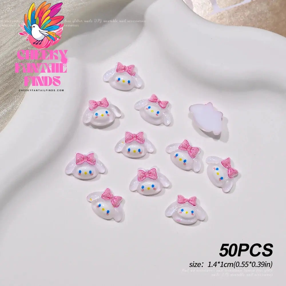30pcs Mixed HelloKitty Nail Art Accessories Cute Sanrio Hello Kitty Cat Head Nail Charm DIY Resin 3D Press on Nail Jewelry Decor Cheeky Fantail Finds