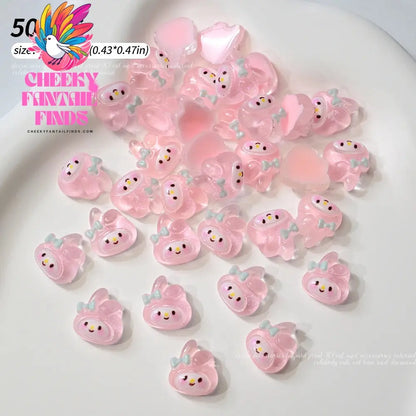 30pcs Mixed HelloKitty Nail Art Accessories Cute Sanrio Hello Kitty Cat Head Nail Charm DIY Resin 3D Press on Nail Jewelry Decor Cheeky Fantail Finds