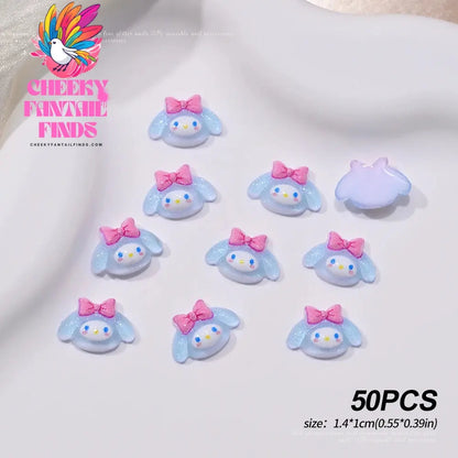 30pcs Mixed HelloKitty Nail Art Accessories Cute Sanrio Hello Kitty Cat Head Nail Charm DIY Resin 3D Press on Nail Jewelry Decor Cheeky Fantail Finds