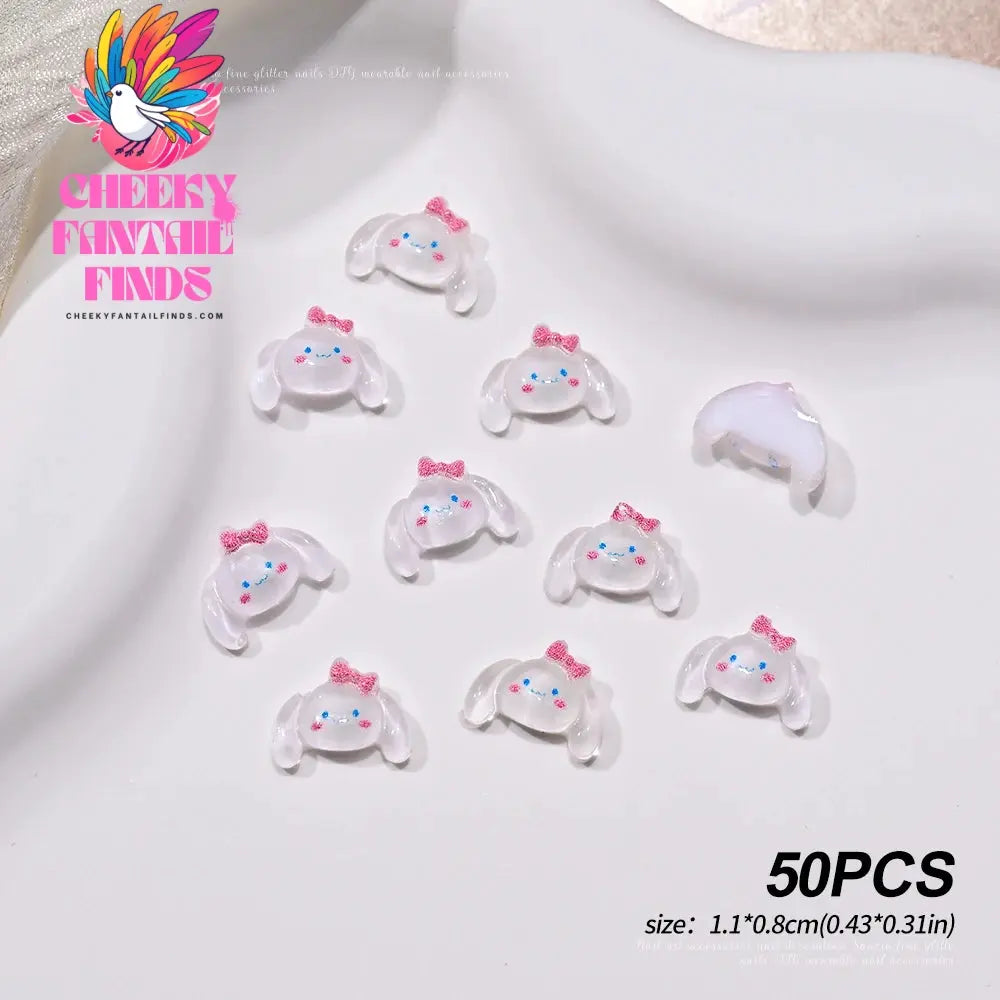 30pcs Mixed HelloKitty Nail Art Accessories Cute Sanrio Hello Kitty Cat Head Nail Charm DIY Resin 3D Press on Nail Jewelry Decor Cheeky Fantail Finds