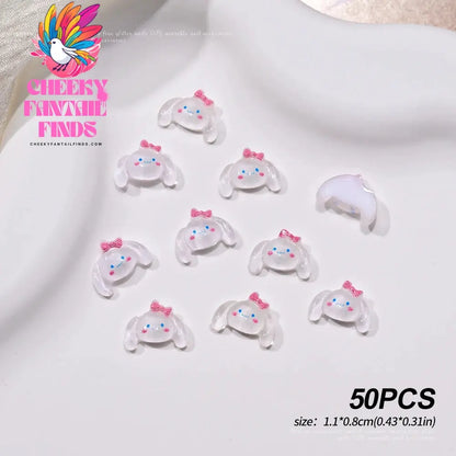 30pcs Mixed HelloKitty Nail Art Accessories Cute Sanrio Hello Kitty Cat Head Nail Charm DIY Resin 3D Press on Nail Jewelry Decor Cheeky Fantail Finds