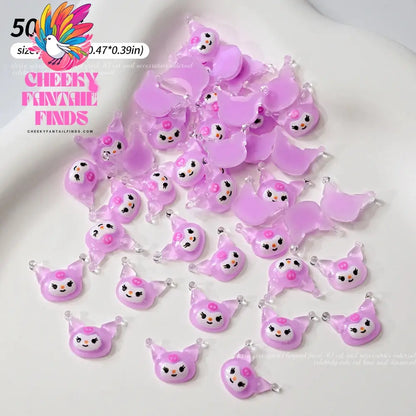 30pcs Mixed HelloKitty Nail Art Accessories Cute Sanrio Hello Kitty Cat Head Nail Charm DIY Resin 3D Press on Nail Jewelry Decor Cheeky Fantail Finds