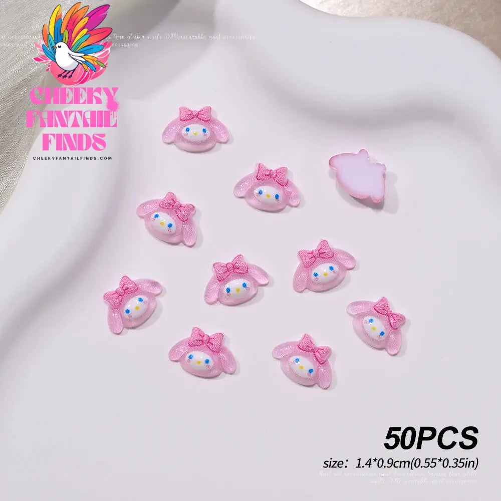 30pcs Mixed HelloKitty Nail Art Accessories Cute Sanrio Hello Kitty Cat Head Nail Charm DIY Resin 3D Press on Nail Jewelry Decor Cheeky Fantail Finds