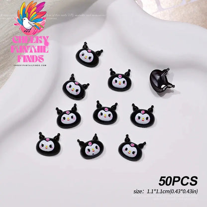 30pcs Mixed HelloKitty Nail Art Accessories Cute Sanrio Hello Kitty Cat Head Nail Charm DIY Resin 3D Press on Nail Jewelry Decor Cheeky Fantail Finds