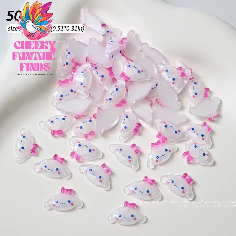 30pcs Mixed HelloKitty Nail Art Accessories Cute Sanrio Hello Kitty Cat Head Nail Charm DIY Resin 3D Press on Nail Jewelry Decor Cheeky Fantail Finds