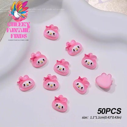 30pcs Mixed HelloKitty Nail Art Accessories Cute Sanrio Hello Kitty Cat Head Nail Charm DIY Resin 3D Press on Nail Jewelry Decor Cheeky Fantail Finds