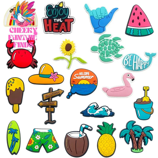 33 sets Cartoon Anime Shoe Charms Accessories PVC Shoe Decrations Wristband Buckle Kids X-mas Gifts - Cheeky Fantail Finds