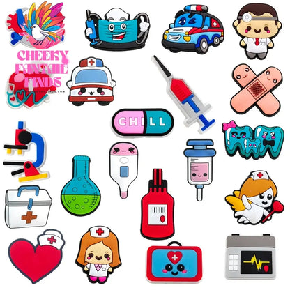 33 sets Cartoon Anime Shoe Charms Accessories PVC Shoe Decrations Wristband Buckle Kids X-mas Gifts - Cheeky Fantail Finds
