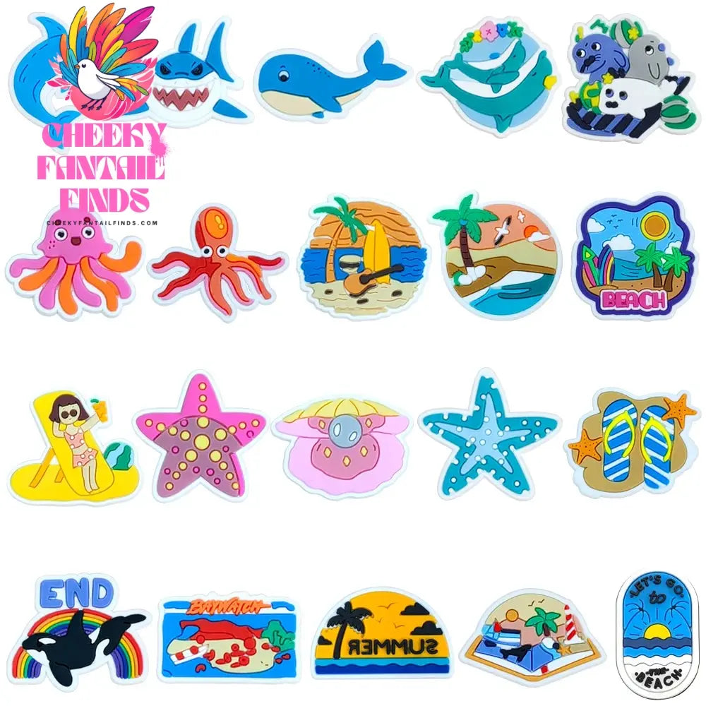 33 sets Cartoon Anime Shoe Charms Accessories PVC Shoe Decrations Wristband Buckle Kids X-mas Gifts - Cheeky Fantail Finds
