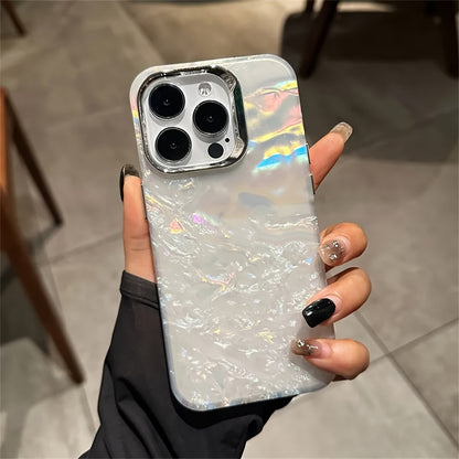 Sparkling Bling Glitter Seashell Phone Case - Dazzling Laser Dreamlike Design - Ultra-Smooth Crystal Clear Bumper Cover for IPhone 11/12/13/14 Pro Max/Plus - Glamorous & Protective