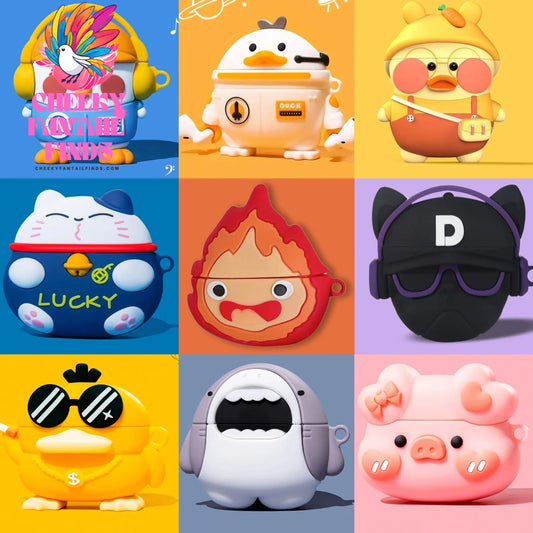 3D Cute Lucky Cat Case For Apple AirPods 1 2 Pro Bluetooth Headphone Cover 3rd Air pods Pro2 Silicone Soft Cover Protective Case Cheeky Fantail Finds
