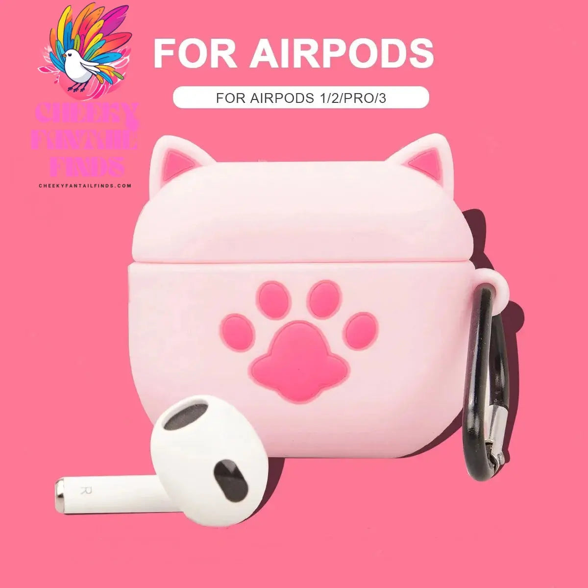 3D Cute Lucky Cat Case For Apple AirPods 1 2 Pro Bluetooth Headphone Cover 3rd Air pods Pro2 Silicone Soft Cover Protective Case Cheeky Fantail Finds