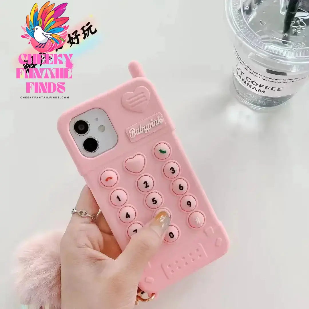 3D Cute Pink Love Heart Mobile Phone Case For iphone 12 11 Pro Max XR XS X 6 7 8 Plus Funny Full Protection Soft Silicone Cover Cheeky Fantail Finds