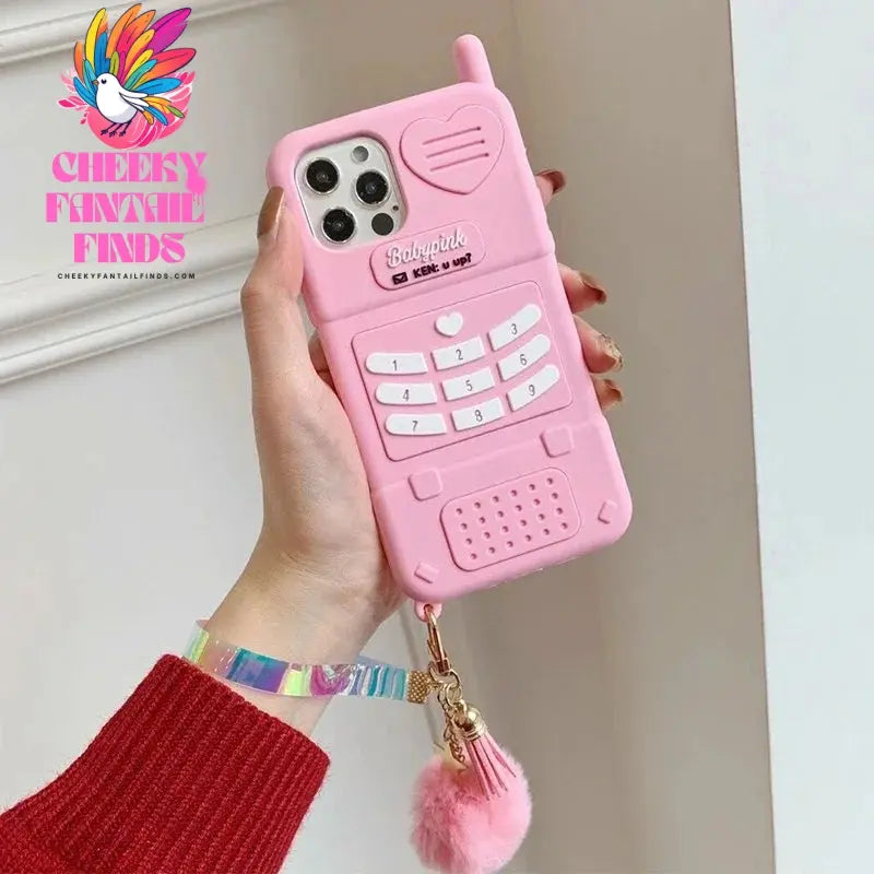 3D Cute Pink Love Heart Mobile Phone Case For iphone 12 11 Pro Max XR XS X 6 7 8 Plus Funny Full Protection Soft Silicone Cover Cheeky Fantail Finds