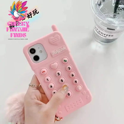 3D Cute Pink Love Heart Mobile Phone Case For iphone 12 11 Pro Max XR XS X 6 7 8 Plus Funny Full Protection Soft Silicone Cover Cheeky Fantail Finds