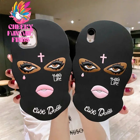 3D Mask Dolls soft case for iphone 16 15Pro 13 12 11 14ProMAX 7 8plus X Girl Tear Jesus cross Goon Thug Life cover for Girl gift Cheeky Fantail Finds