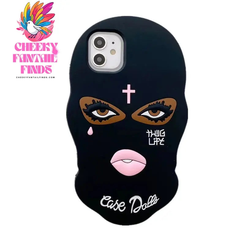 3D Mask Dolls soft case for iphone 16 15Pro 13 12 11 14ProMAX 7 8plus X Girl Tear Jesus cross Goon Thug Life cover for Girl gift Cheeky Fantail Finds