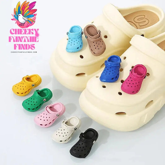 3D New Mini Shoes Shape PVC Shoe Charms for Shoe Accessories Women Beach Bag Sandals Buckle Kids Shoe Pins DIY Shoe Decorations Cheeky Fantail Finds